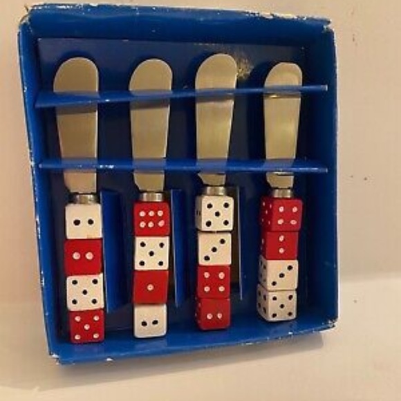 Dining Spreader Knives Dice Handles Red White Poshmark